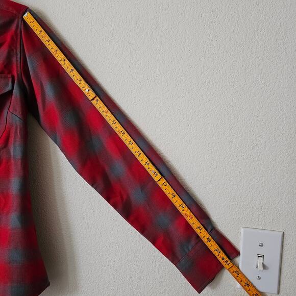 DIXXON NWT Men's Pulaski Red Gray Pearl Snap Flannel Button Shirt Sz S - Picture 15 of 15